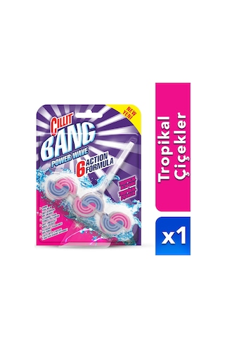 Cillit Bang Power Wave Tuvalet Temizleyici Blok Tropikal Çiçekler 39 G