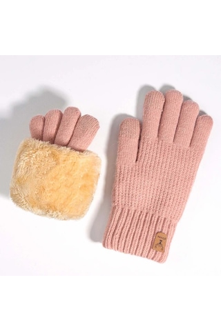 Elmpaly Pembe Kışlık Termal Dokunmatik Eldiven - Motor Bisiklet, Kayak Pembe