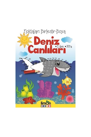 Noktaları Birleştir-Boya-1'den 30'a Deniz Canlıları- Limonkids