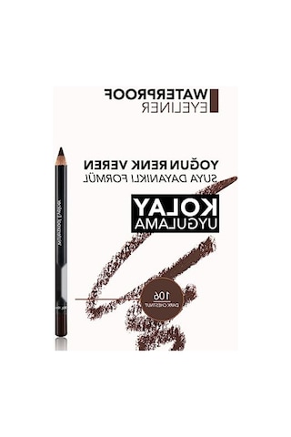 Hipoalerjenik Suya Dayanıklı Göz Kalemi 106 Dark Chestnut 00