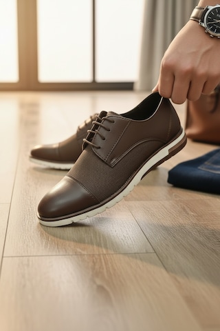 Enoch Erkek Smart Casual Ayakkabı - Tekstüre Detaylı Esnek Hafif Tabanlı Şehir Şıklığı Ve Ofis Ayakkabısı Kahverengi