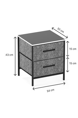 2 Çekmeceli Çok Amaçlı Dolap Komodin Sehpa Füme 1587