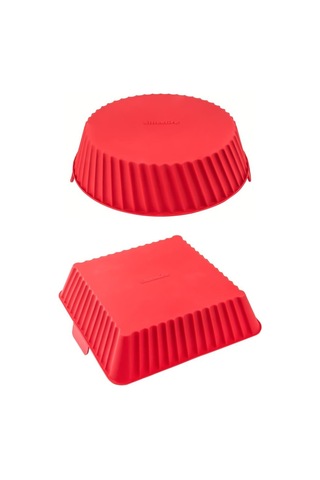 Onikiden Kare ve Yuvarlak Airfryer Silikon Pişirme Kabı Seti 2'li Set 20 CM