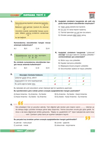 Süper Combo Türkçe 6. Sınıf Soru Bankası