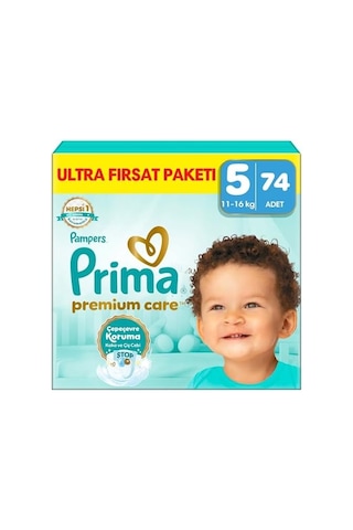 Bebek Bezi Premium Care 5 Numara 74 Adet Ultra Fırsat Paketi