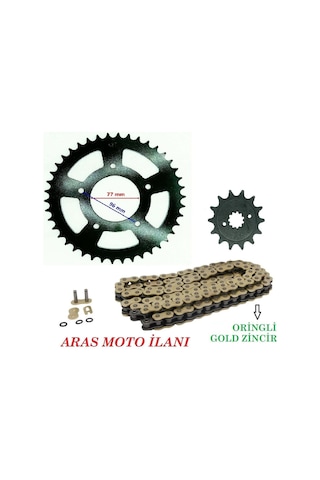 Cf Moto Sr 250 - Nk 250 Zincir Dişli Seti Oringli Gold Zincir - Supermoto