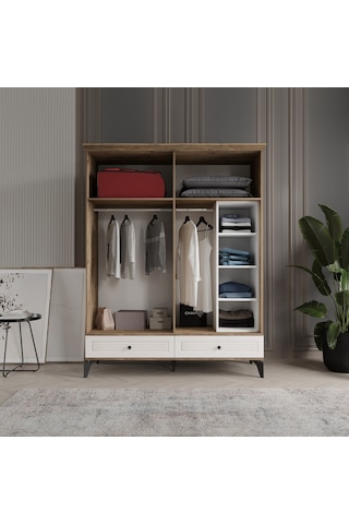 Beenal Nisa 4 Kapaklı Gardırop Dolap 160cm Atlantik Çam-aytaşı