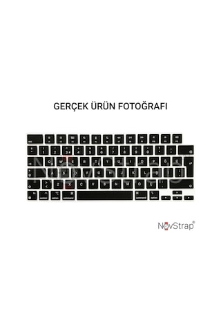 Apple Uyumlu MacBook Air 2022 13.6" M2 A2681 Klavye Koruyucu Kılıf Siyah