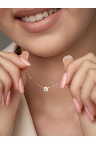 925 Lıght Kurdeleli Gümüş Taşlı Kolye 91253098 Altın