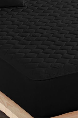 Ely Parker Sessiz Alez yatak Koruyucu kapitoneli Mikro fitted tek çift Kişilik bebek Alezi ELYPRKR00580 Siyah