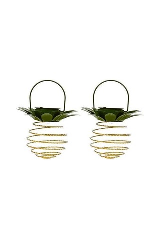 Tongxida 2'li Paket Güneş Enerjili Demir Ananas Asma Lamba, 24 Led, Ip65 Su Geçirmez, Otomatik Açma-kapama