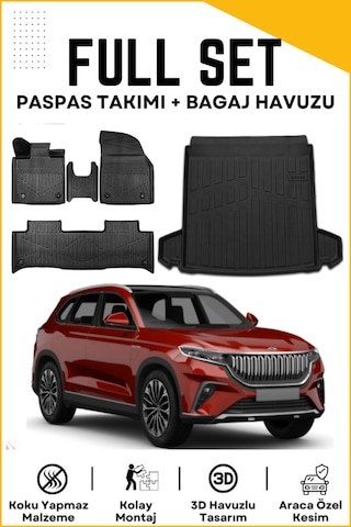 Togg T10x 2025 Model Birebir Uyumlu Bagaj Havuzu+paspas Seti