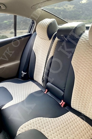 Vk Auto Volkswagen Passat B6 Araca Özel Koltuk Kılıfı Bej-siyah