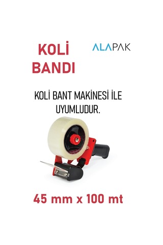 45mmx100m Koli Bandı Şeffaf 1 Adet Koli Bandı Şeffaf