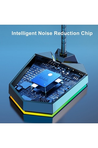 Profesyonel Usb Masa Mikrofonu - 360 Derece Yönlendirme, Rgb Led Aydınlatmalı, Oyun Ve Kayıt İçin