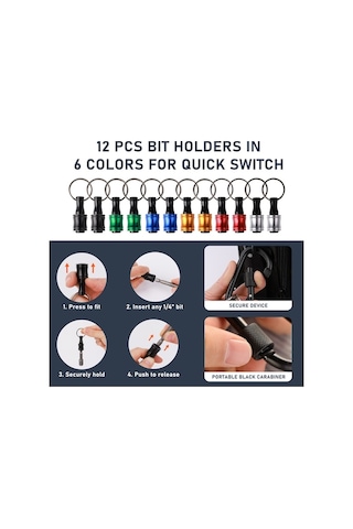 Yulong Reedark "6 Parçalı Alüminyum Anahtarlık Matkap Uç Tutucu