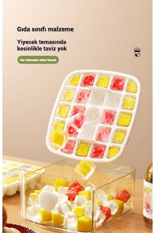 Snapbuy Büyük Kapasiteli Buz Kalıbı, 48 Bölmeli, Bastırmalı Pratik Tasarım, Ev Tipi Buzluk İçin Uygun Yeşil
