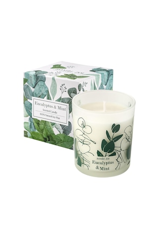 Kokulu Mum - Okaliptüs Ve Nane - 6oz Aromaterapi Soya Balmumu Kavanoz Mum Ev İçin, Kadınlar İçin Hediyeler - 170g Diğer