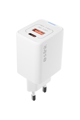 S-link Sl-ecg45 45w Pd + 18w Usb Qc 3.0 Gan Beyaz Şarj Aleti