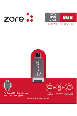Zore 3.0 Micro Metal Otg 8 Gb