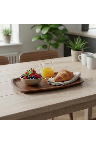 Akasya Ağacı Kayık Sunum Tepsisi 33x20 Cm Ahşap Servis Ve Kahve Tepsisi Peynir, Şarküteri Ve Dekoratif Banyo