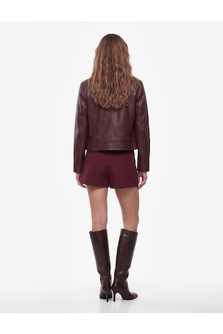 Koton Slim Fit Cepli Asimetrik Katlı A Kesim Mini Şort Etek Mürdüm 7wak70068pw Mor