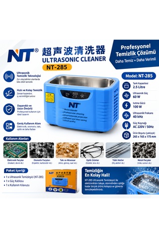 Nt-283 Ultrasonik Temizleyici Hassas Eşya Temizleme Cihazı