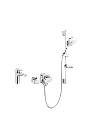 Roca A5DA57EC0K Roca Esteria Pack Eco 3'lü Banyo Seti Krom