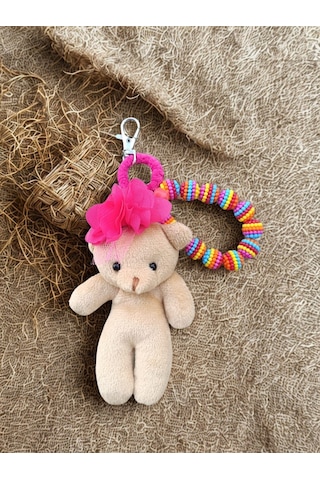 Peluş Ayıcıklı Çanta Aksesuarı Ve Anahtarlık Charm Gümüş