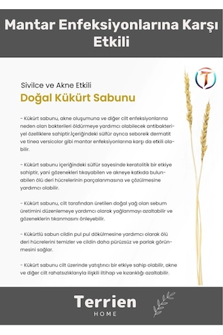 Home Serisi El Yapımı Doğal Bitkisel 5 Adet Siyah Leke Sivilce Akne Etkili Cilt Bakımı Kükürt Sabunu Karışık