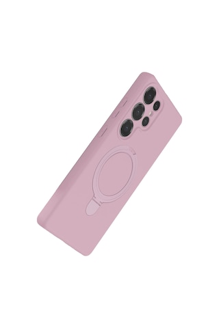 Newface - 883 - Samsung Uyumlu Galaxy S25 Ultra Regal Magsafe Standlı Kapak - - Glblseme - Açık Pembe