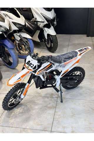 Enbest Benzınlı Çocuk Cros Motoru Hidrolik Frenler 7-17 Yaş Turuncu