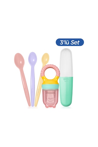 Wee Baby Meyve Süzgeci Ve Mama Kaşığı Beslenme Başlangıç Seti- Kız