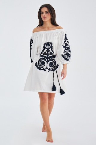 Peraluna MASUMI DRESS %100 Pamuk Diz Hizası Yazlık Kadın Elbise B