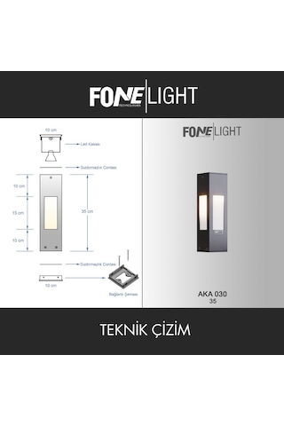 FoneLight Luxera 35 cm LED Bahçe Set Üstü Aydınlatma Antrasit Alüminyum IP65 Peyzaj Yürüyüş Yolu Lambası 3000K