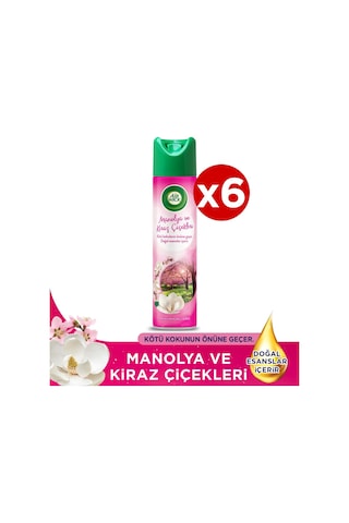 Airwick Sprey Aerosol Manolya Ve Kiraz Çiçeği Oda Kokusu 6 X 300 Ml
