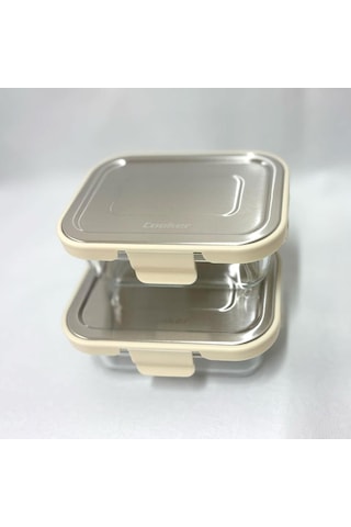 Cooker Ckr3486 Cam Saklama Kabı 370 Ml Krem 2 Adet Krem