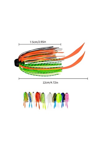Hokkaido 10 Adet Farklı Renklerde,glow,simli,2.25 Gram Tai Rubber,fly,jig Head Etek,silikon Etek,