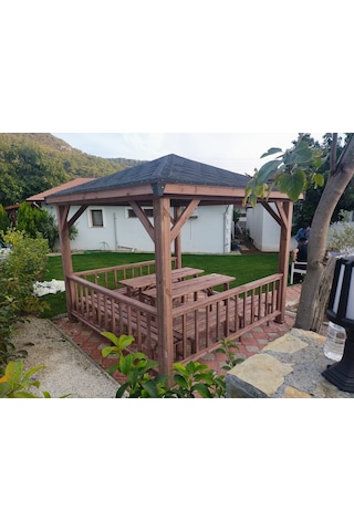 Şen Mobilya Ahşap Pergola Bahçe Çardağı P060 Maun