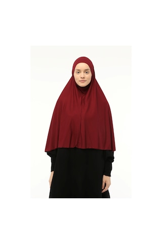Altobeh Hazır Türban Peçeli Pratik Eşarp Tesettür Nikaplı Hijab - Namaz Örtüsü Sufle 3xl - Bordo Bordo