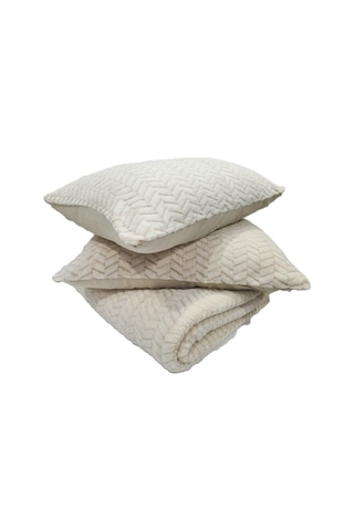 Modernline Çift Kişilik 3 Parça Sense Battaniye Seti Vizon Mocha Cappuccino