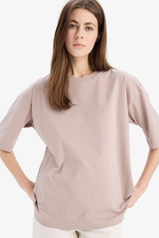 DeFacto Oversize Geniş Kalıp Bisiklet Yaka Basic Düz Penye Kısa Kollu Tişört C0099AX25SPBG130