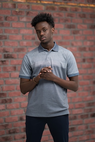 Advante Regular Fit Likralı Pano Desenli Polo Yaka T-shirt Lacivert