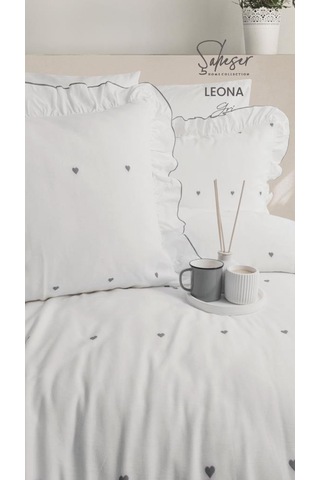Şaheser Home Collection Jakarlı Nev Takımı Çift Kişilik Leona Gri