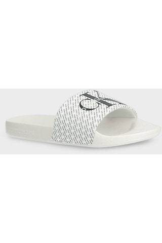 Calvin Klein Erkek Terlik Ym0ym00955 01w Beyaz-siyah Beyaz - Siyah