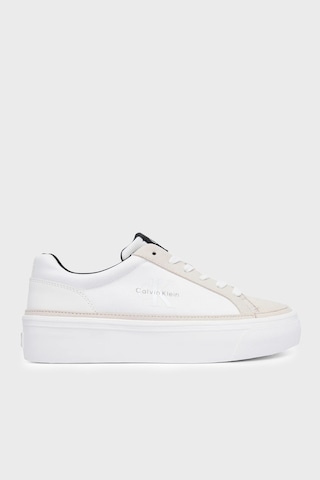 Calvin Klein Logolu Sneaker Ayakkabı Hw0hw0308601w Bayan Ayakkabı Hw0hw03086 01w Beyaz-siyah