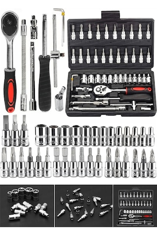 PROXTECH 46 Parça Mini Lokma Takımı Otomatik Cırcırlı 1/4"