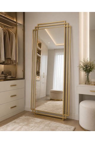 Effe Gold Metal 3 Çerçeveli 180x80 Cm Dekor Ayna