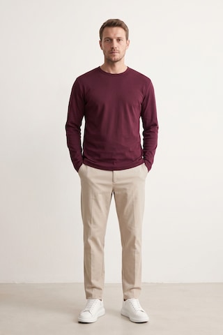 Elemge %100 Pamuk Süprem Basic Erkek T-shirt Compact Penye Tok Yumuşak Kumaş Normal Kalıp Terletmez Uzun Kollu Bordo Sporcu Motorcu Tişört Body