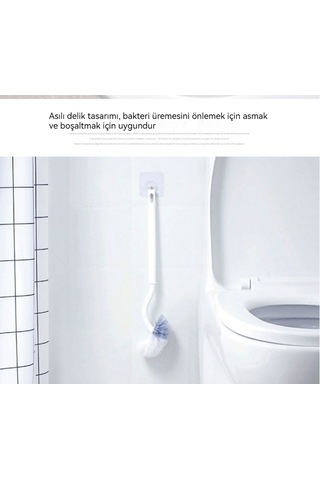 Luckystar1 Eternal Luck Uzun Saplı Japon Tuvalet Düzeni Yumuşak Kıllı Plastik - Gri